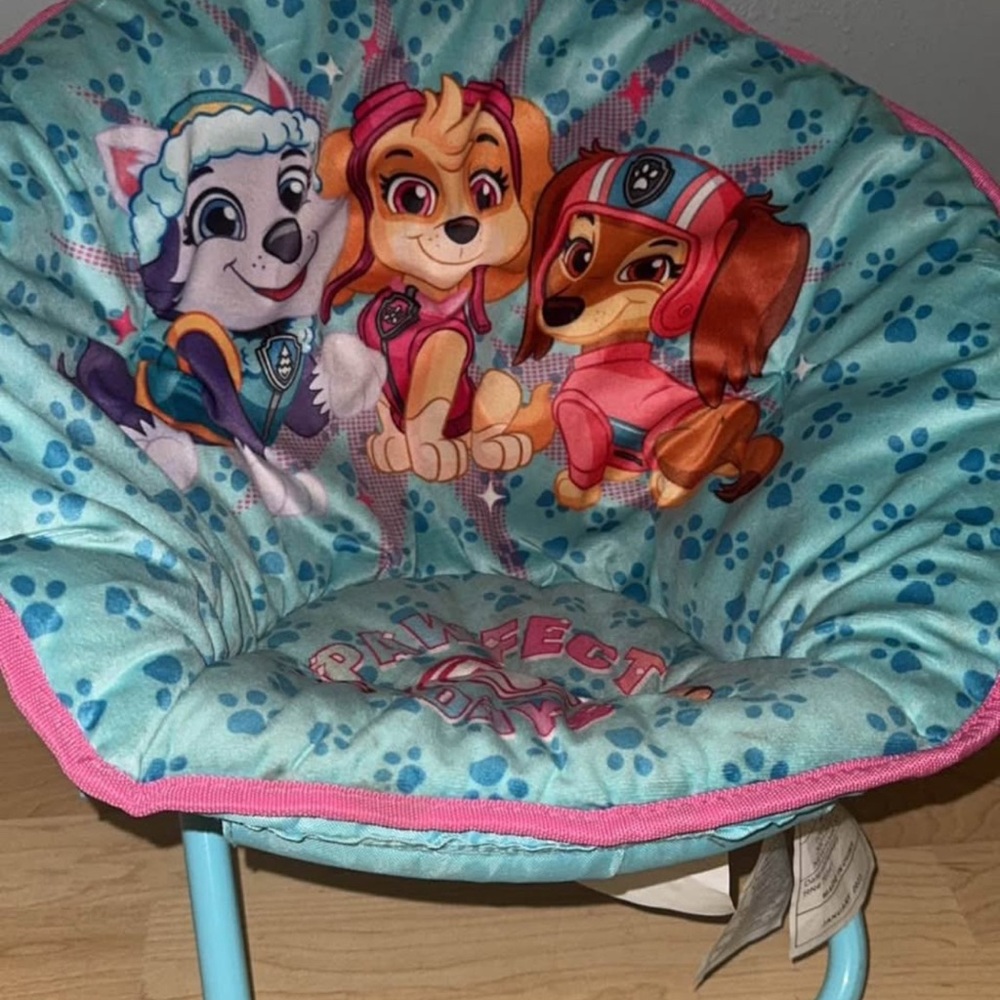 Kids Paw Patrol Chair with Blue and Pink Design